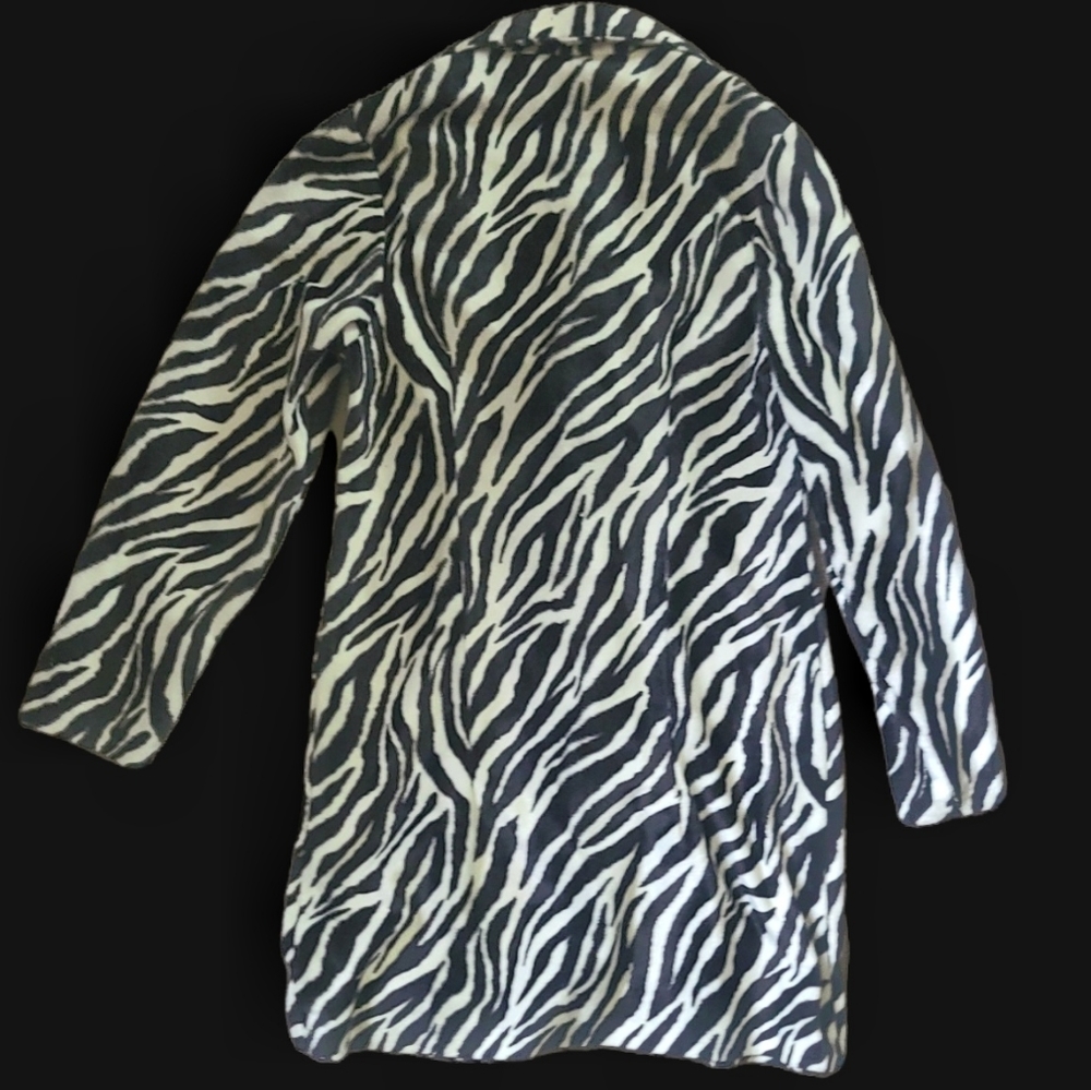 Vintage Zebra Print Button Front Coat By Rave City - image 5